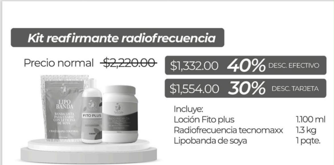 Kit reafirmante radiofrecuencia